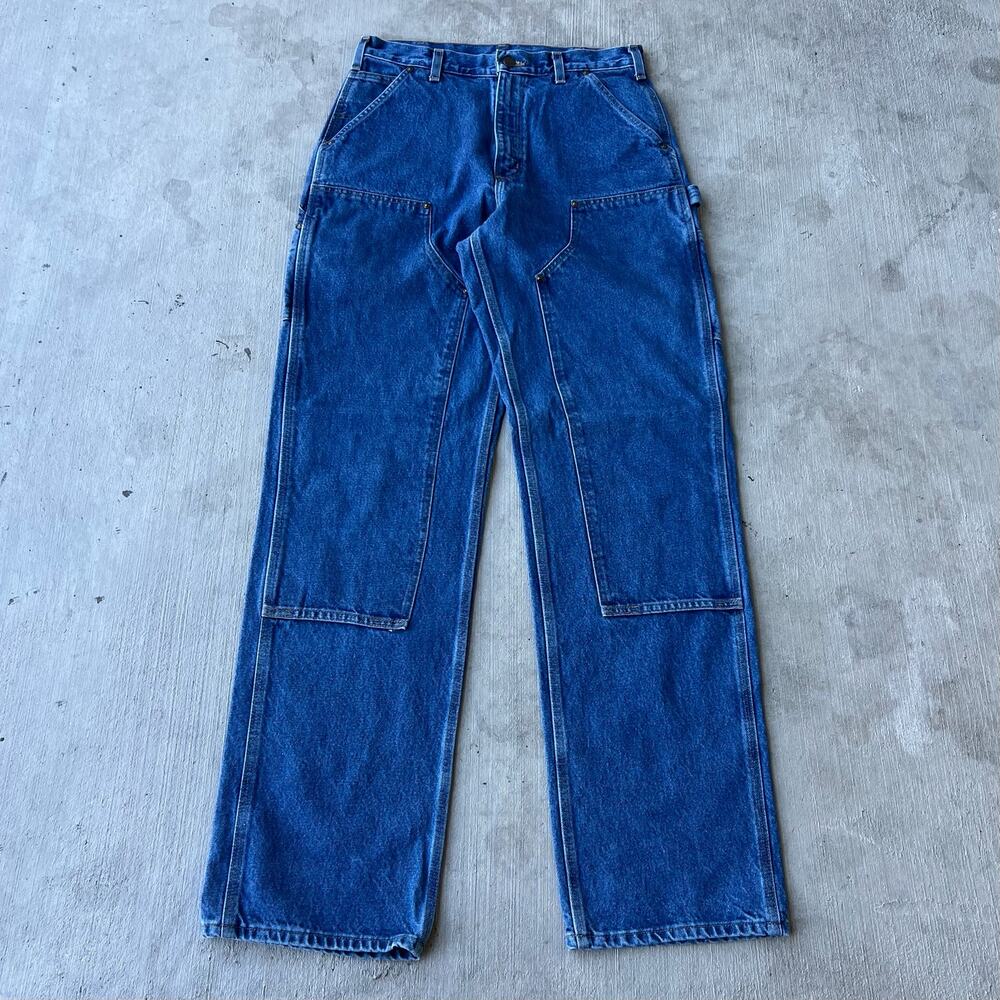 Carhartt denim blue jean double knee work wear carpenter pants